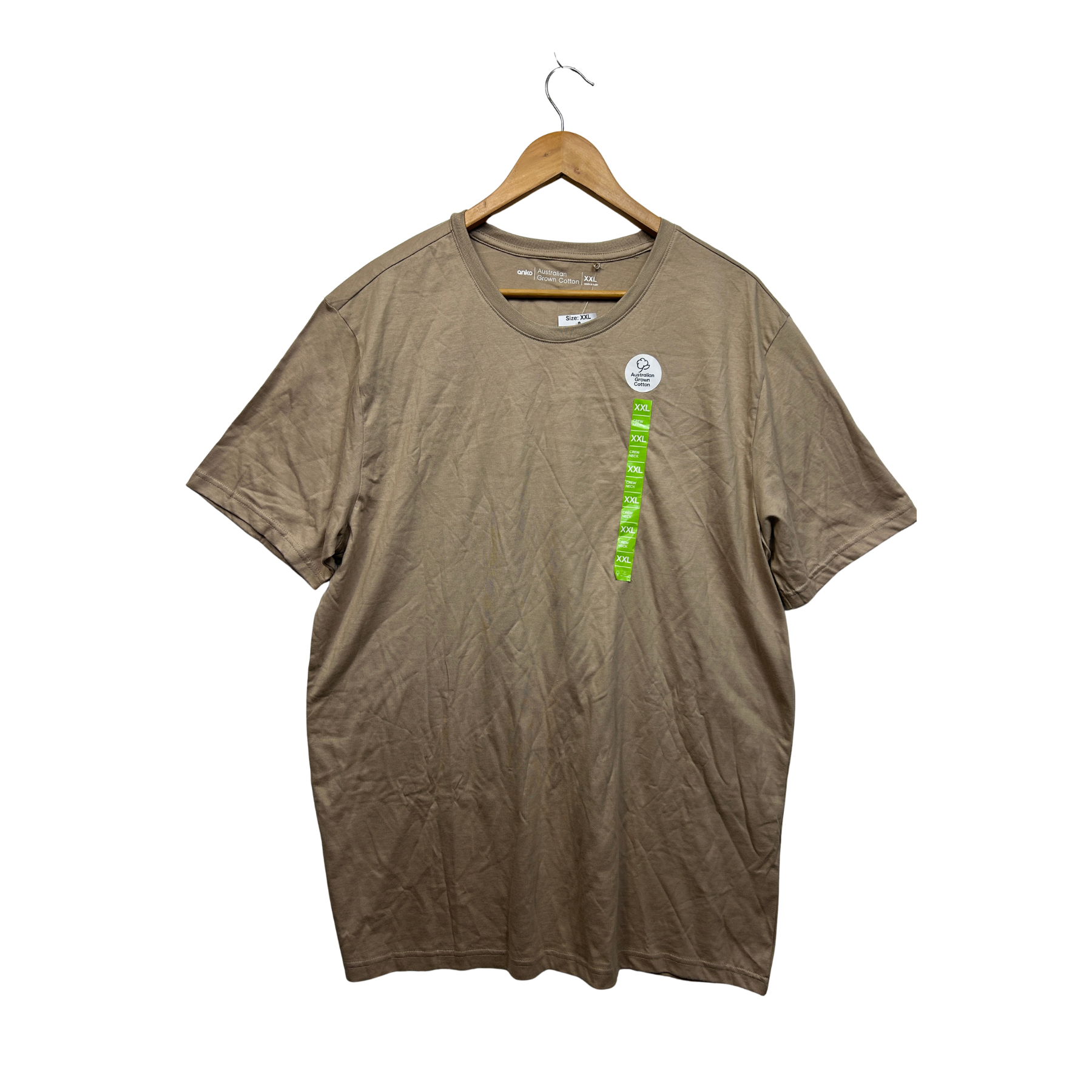 Anko Warm Sand Cotton Crew Tee - Size XXL