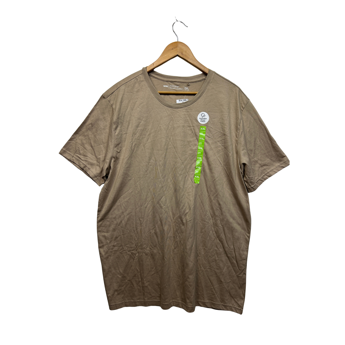 Anko Warm Sand Cotton Crew Tee - Size XXL