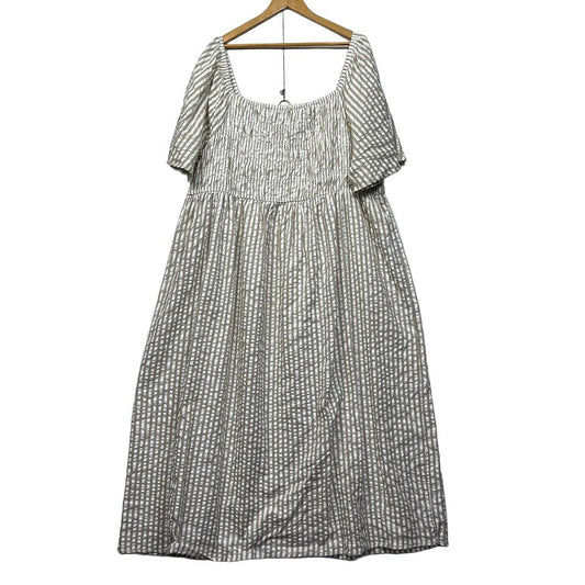 Anko White Biege Striped Cotton Dress - Size 26