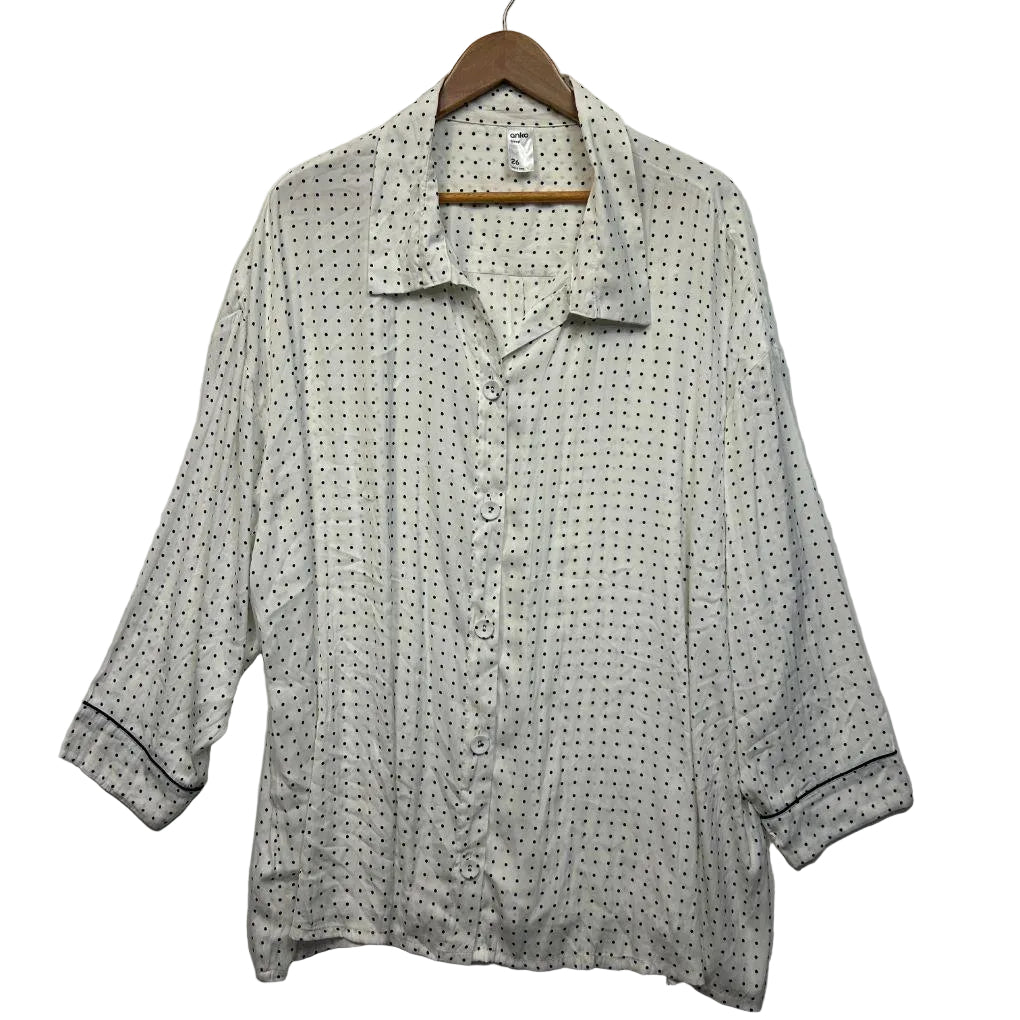 Anko White Spot Sleep Shirt - Size 26