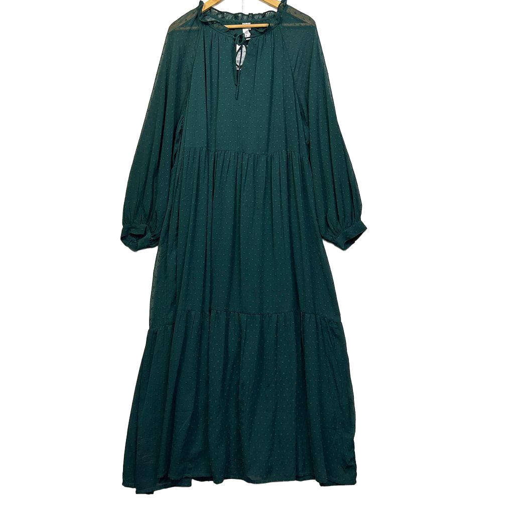 Anko Green Tiered Midi Dress - Size 20