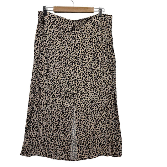 Anko Leopard Print Midi Skirt - Size 18