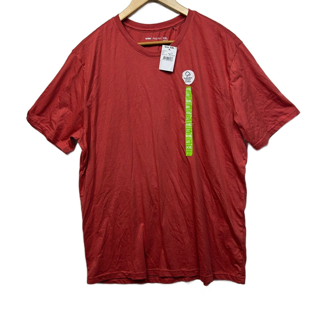 Anko Red Cotton Mens Tee - Size XXL