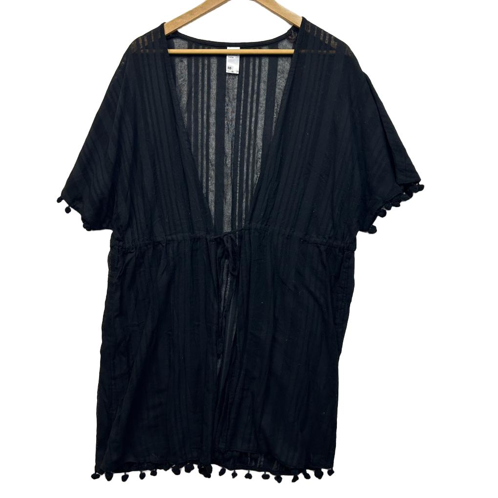 Anko Black Cotton Kaftan - Size 18