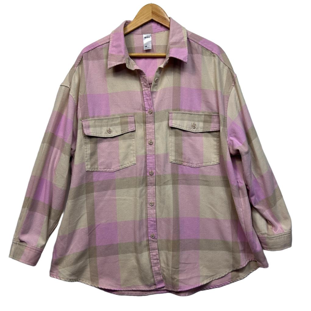 Anko Lilac Check Shirt - Size 14
