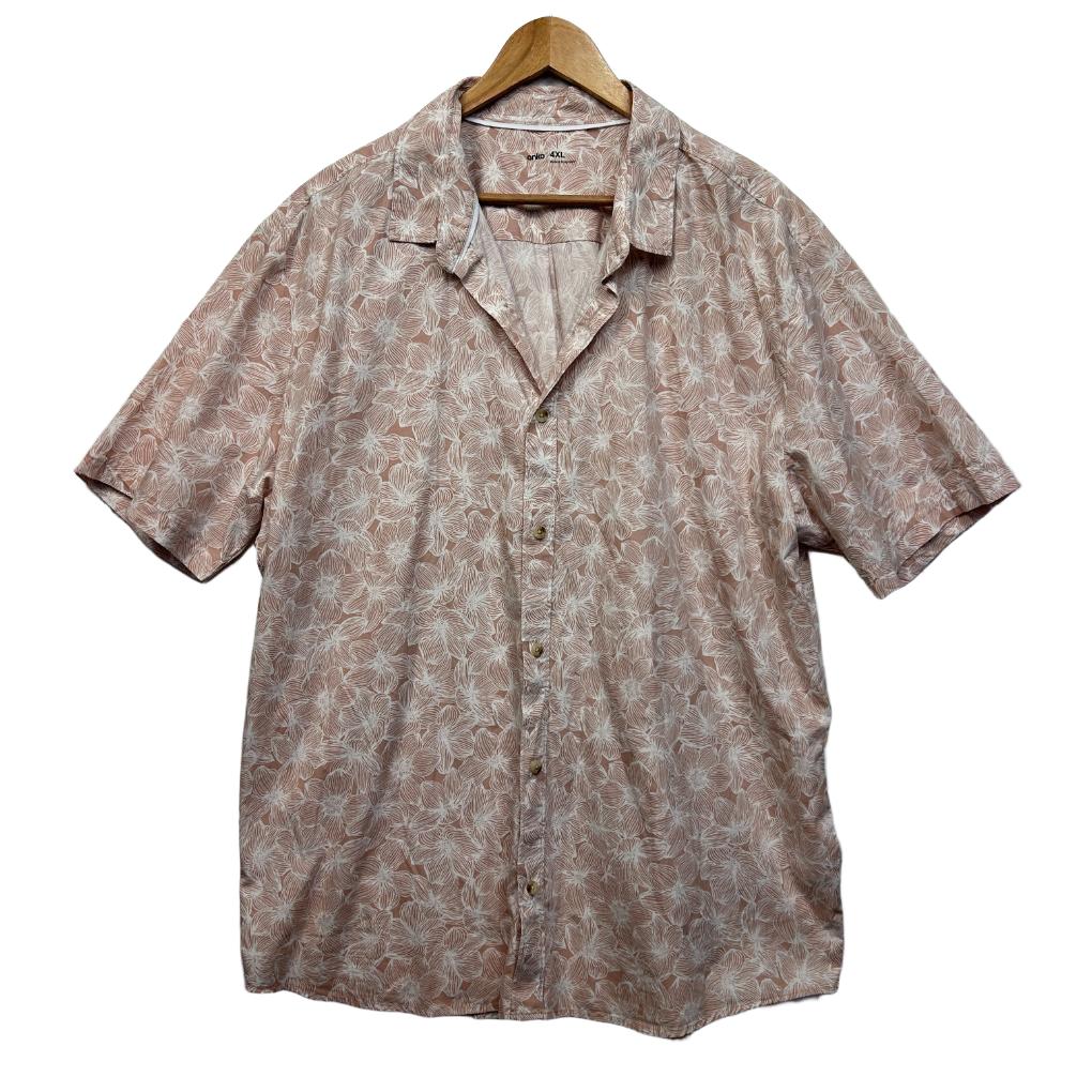 Anko Pink Floral Cotton Mens Shirt - Size 4XL