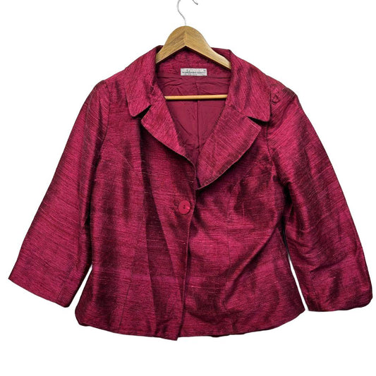 Anthea Crawford Magenta Silk Jacket - Size 14