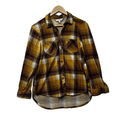 Apricot Mustard Check Shirt - Size 14