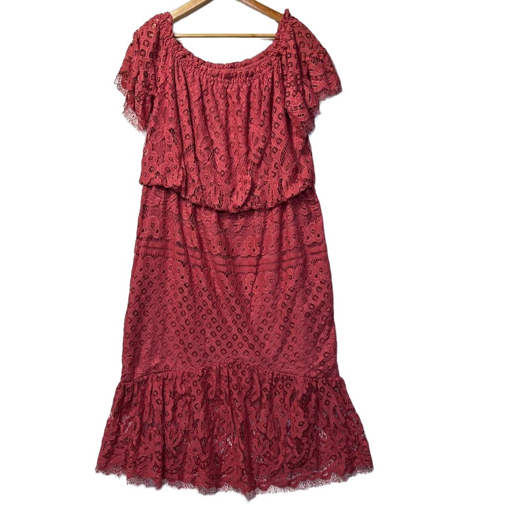 Atmos & Here Pink Lace Cotton Dress - Size 22