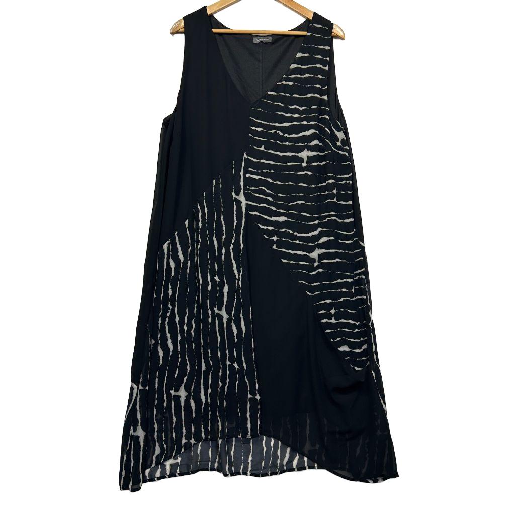 Autograph Black Abstract Print Sleeveless Dress - Size 18/20