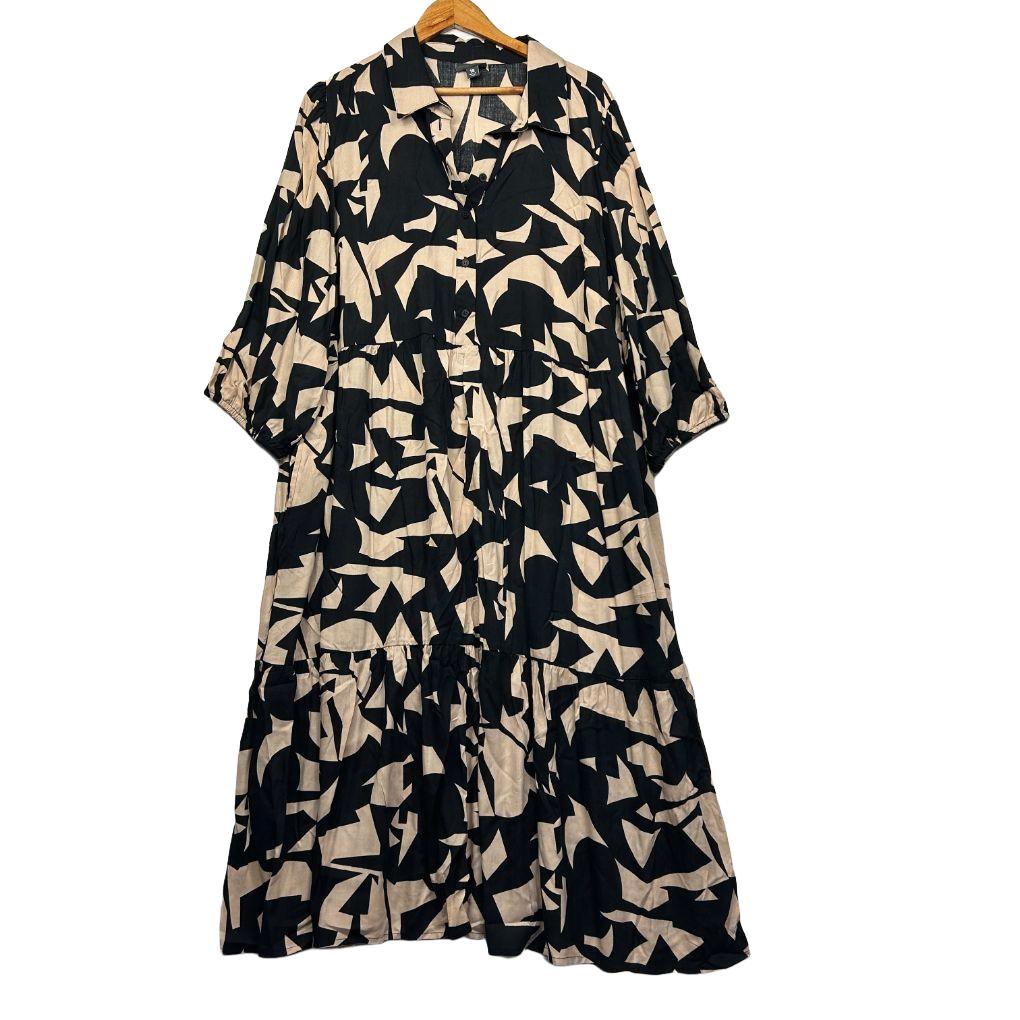 Autograph Black Biege Dress - Size 18