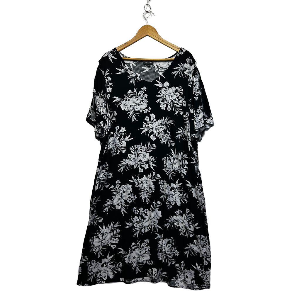 Autograph Black Floral Plus Size Dress - Size 22