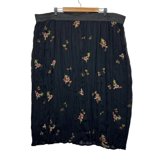 Autograph Black Floral Skirt - Size 26