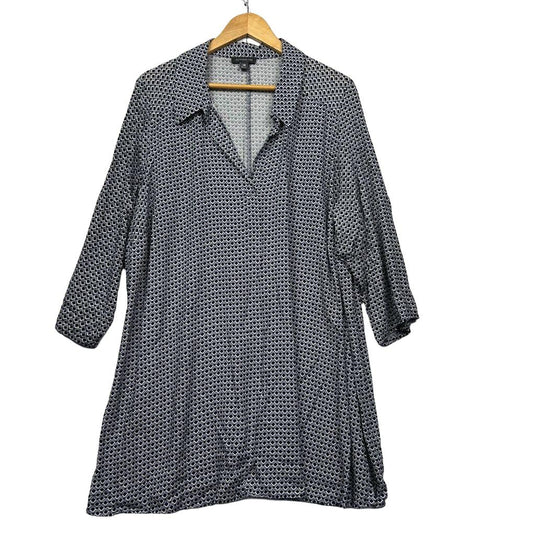 Autograph Black Geometric Print Top - Size 18