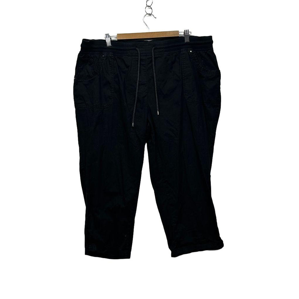 Autograph Black Plus Size Cotton Cropped Pants - Size 18 - Preloved ...
