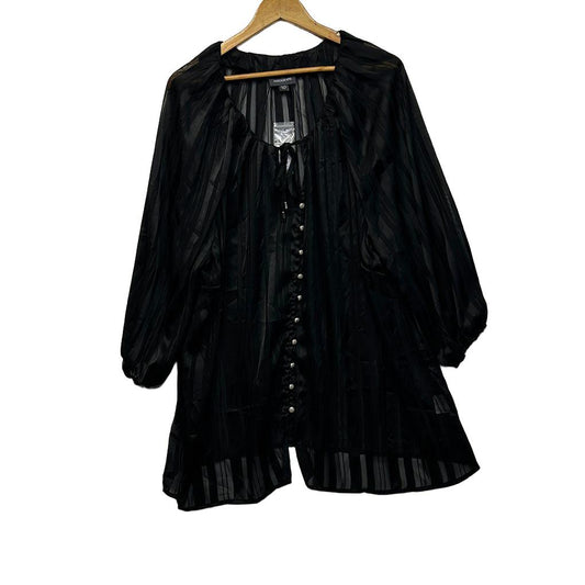 Autograph Black Plus Size Sheer Top - Size 22