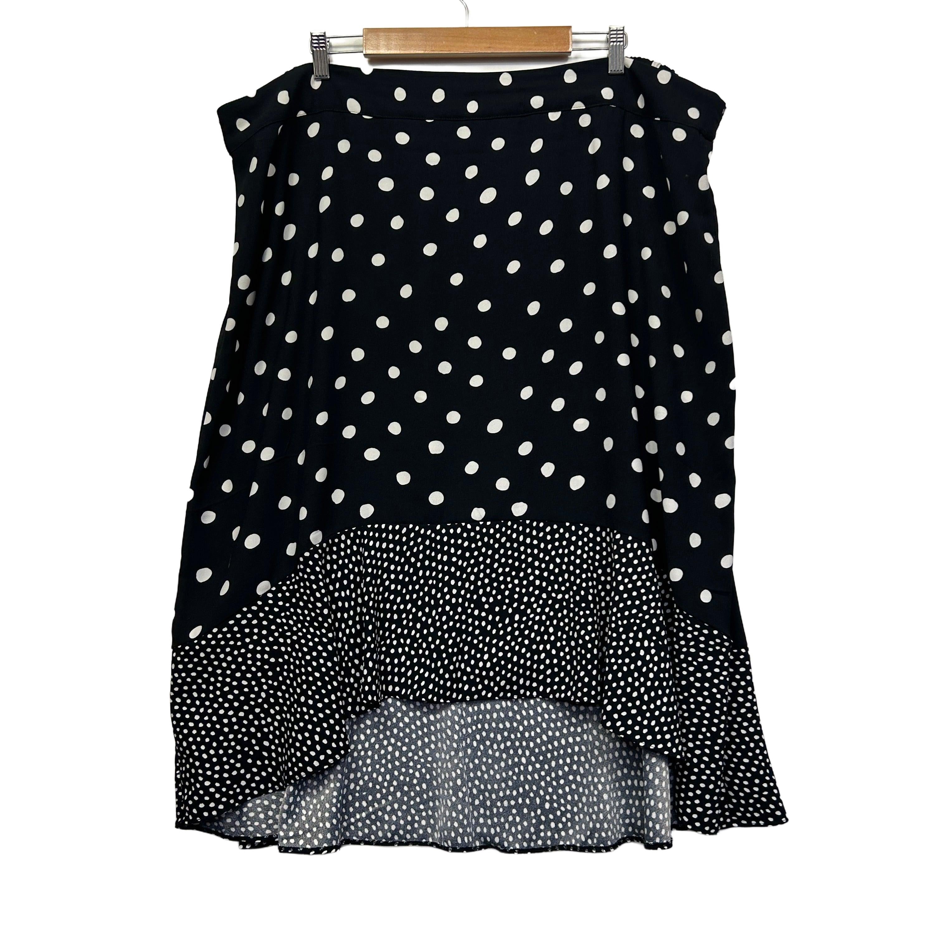 Autograph Black Polka Dot Hi Low Skirt - Size 24