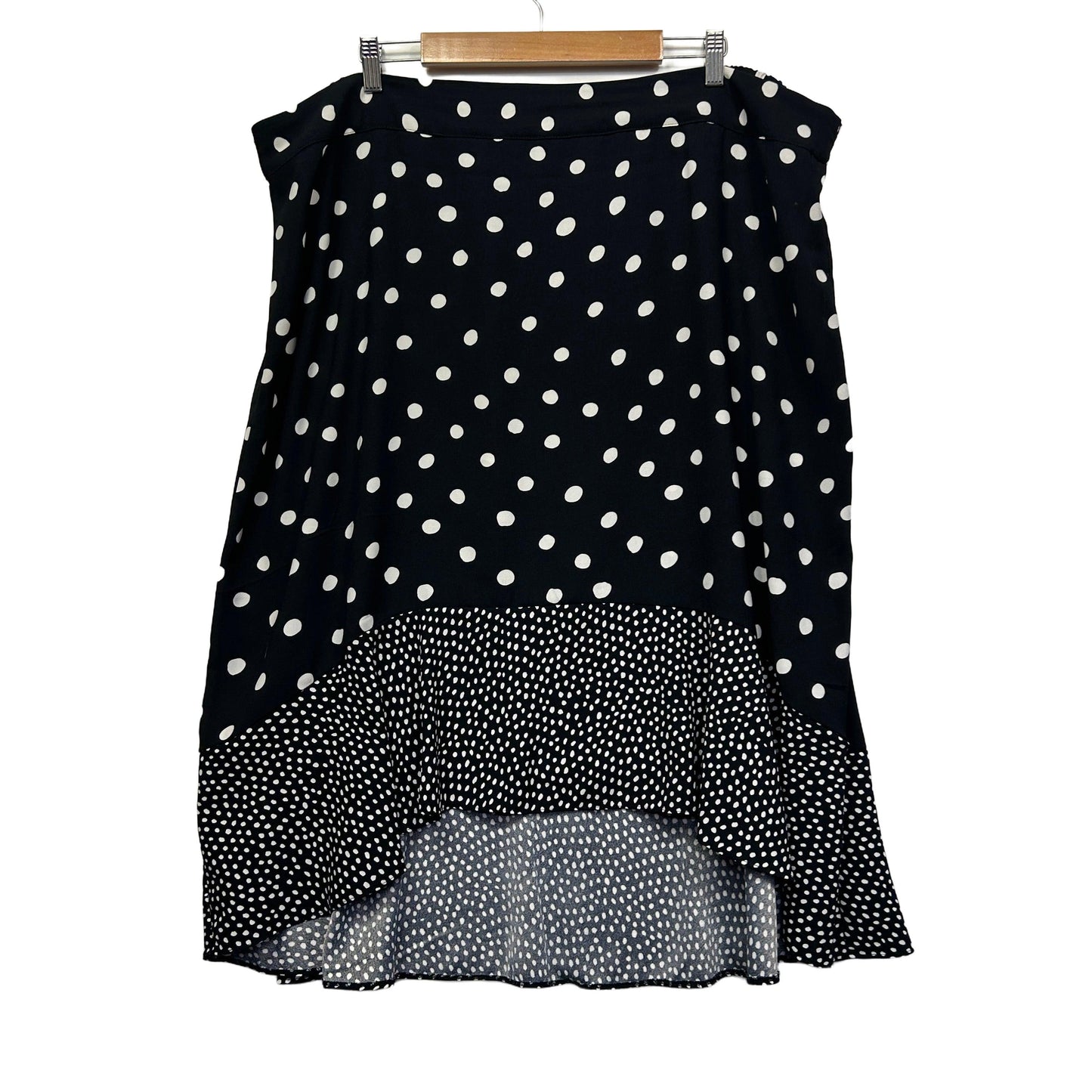 Autograph Black Polka Dot Hi Low Skirt - Size 24