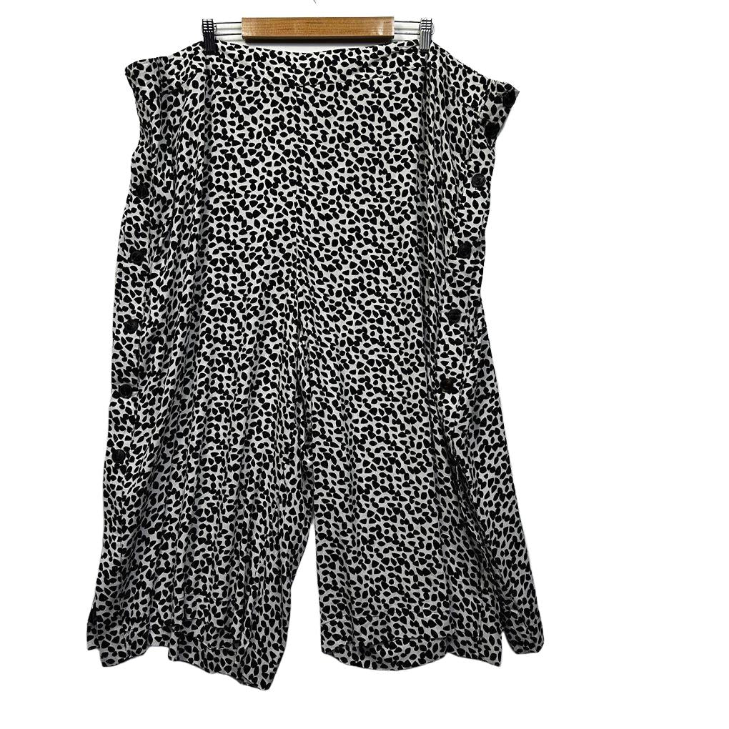 Autograph Black White Print Plus Size Crop Pants - Size 30