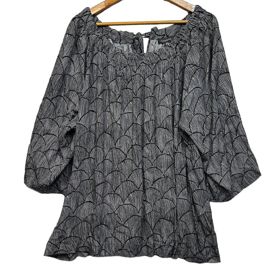 Autograph Black and White Print Top - Size 20
