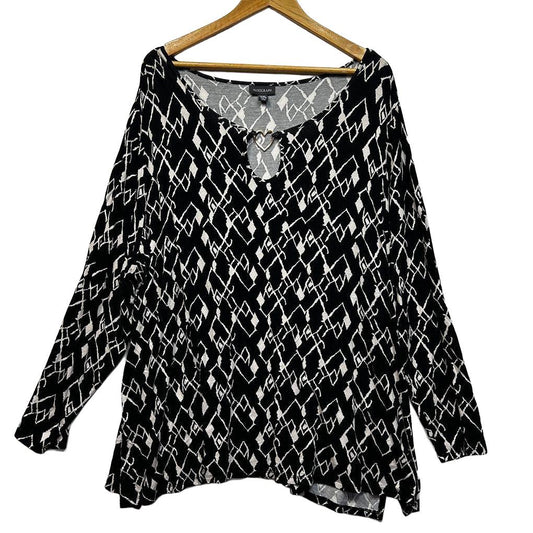 Autograph Black and White Print Top - Size 24/XXL