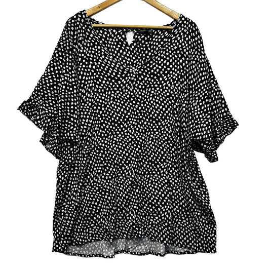 Autograph Black and White Spot Top - Size 24