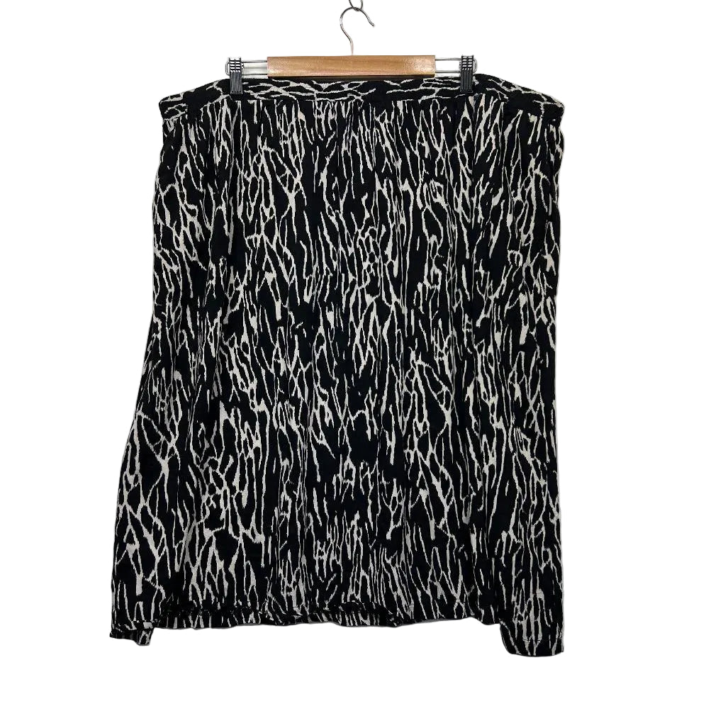 Autograph Black/White Animal Print Cotton Skirt - Size 26