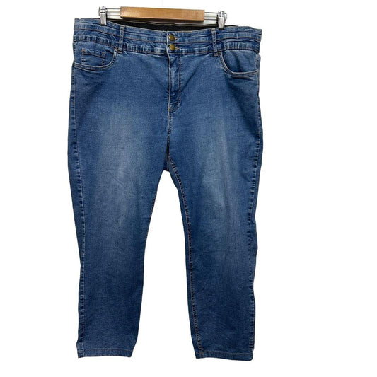 Autograph Blue Cotton Jeans - Size 22