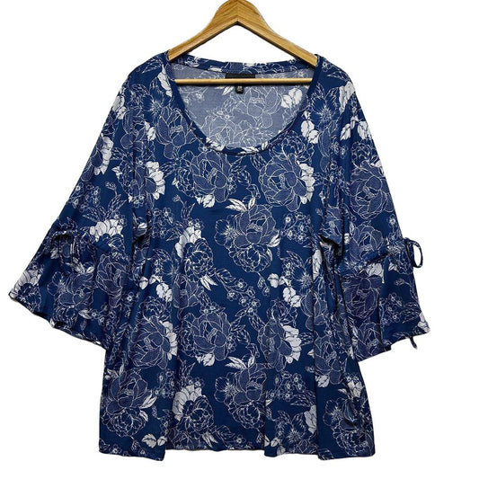 Autograph Blue Floral Top - Size 20