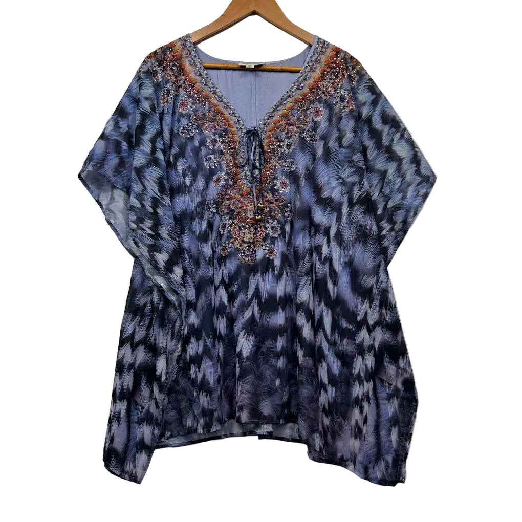 Autograph Blue Print Kaftan - Size 14