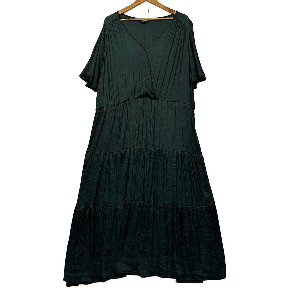 Autograph Green Plus Size Tiered Maxi Dress - Size 24
