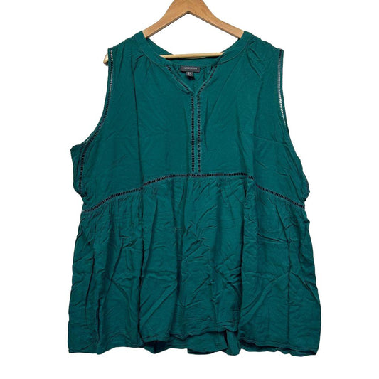 Autograph Green Sleeveless Peplum Top - Size 30