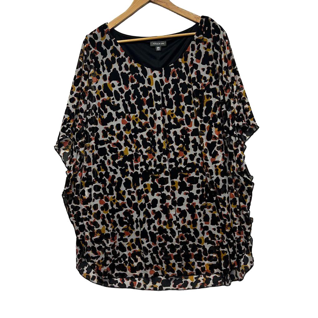 Autograph Multicoloured Animal Print Top - Size 20