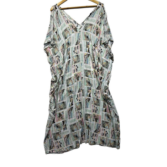 Autograph Multicoloured Print Kaftan Dress - Size 24