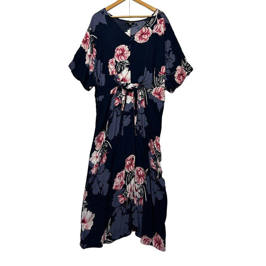 Autograph Navy Floral Dress - Size 20