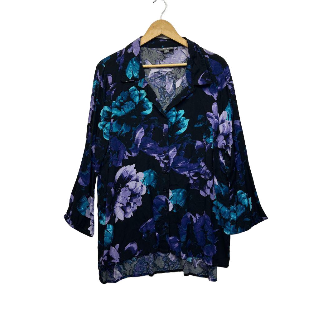 Autograph Navy Floral Top - Size 16