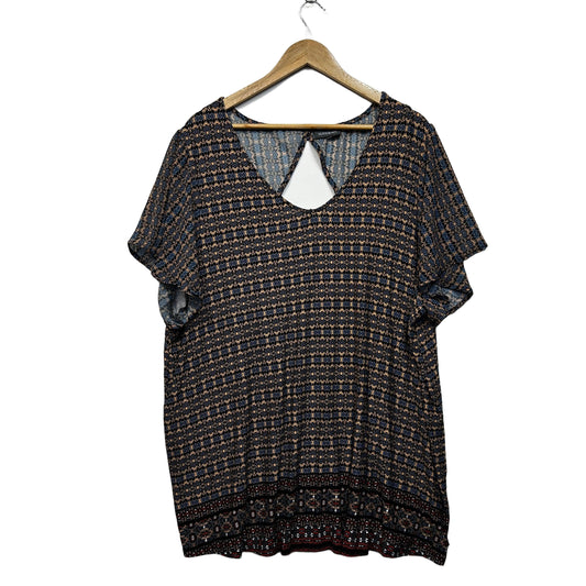 Autograph Navy Print Top - Size 18/20