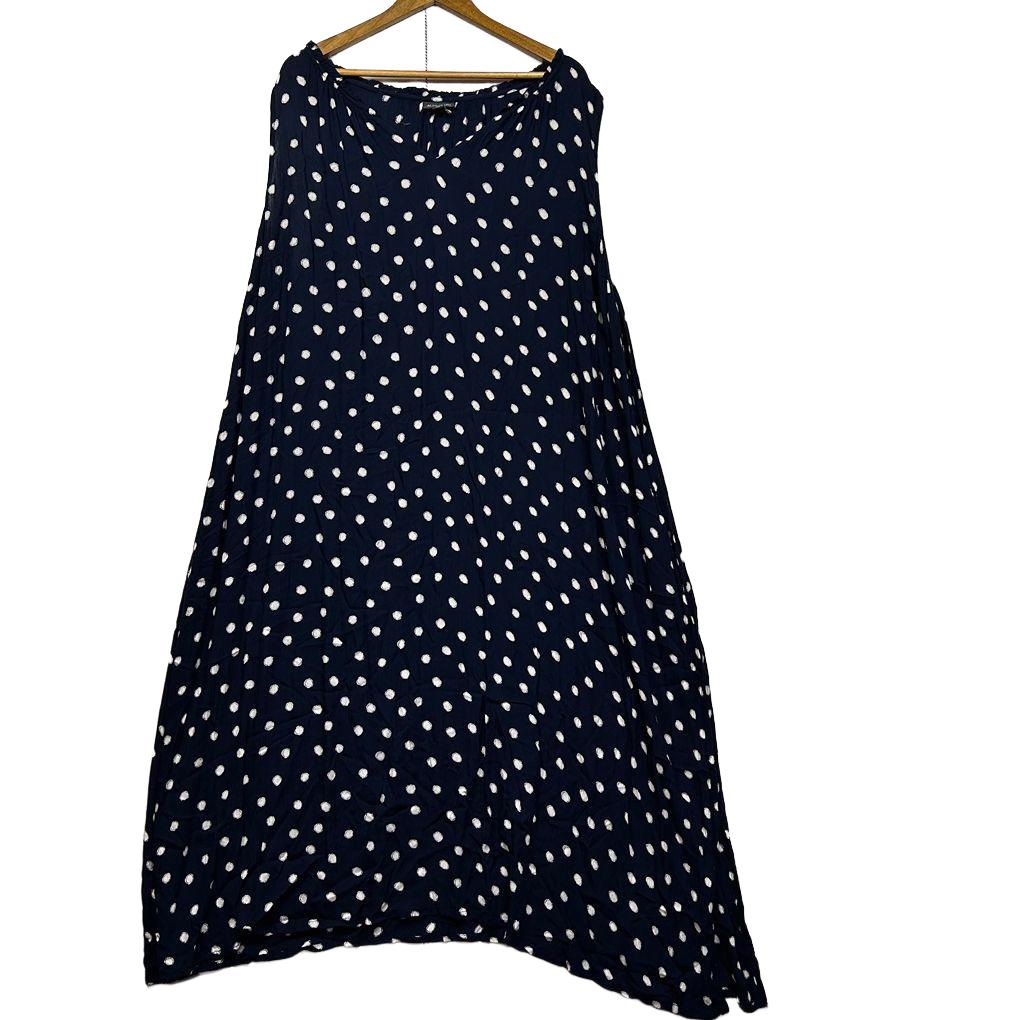 Autograph Navy Spot Maxi Dress - Size 22