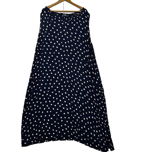 Autograph Navy Spot Maxi Dress - Size 22