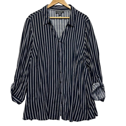Autograph Navy Striped Shirt - Size 22