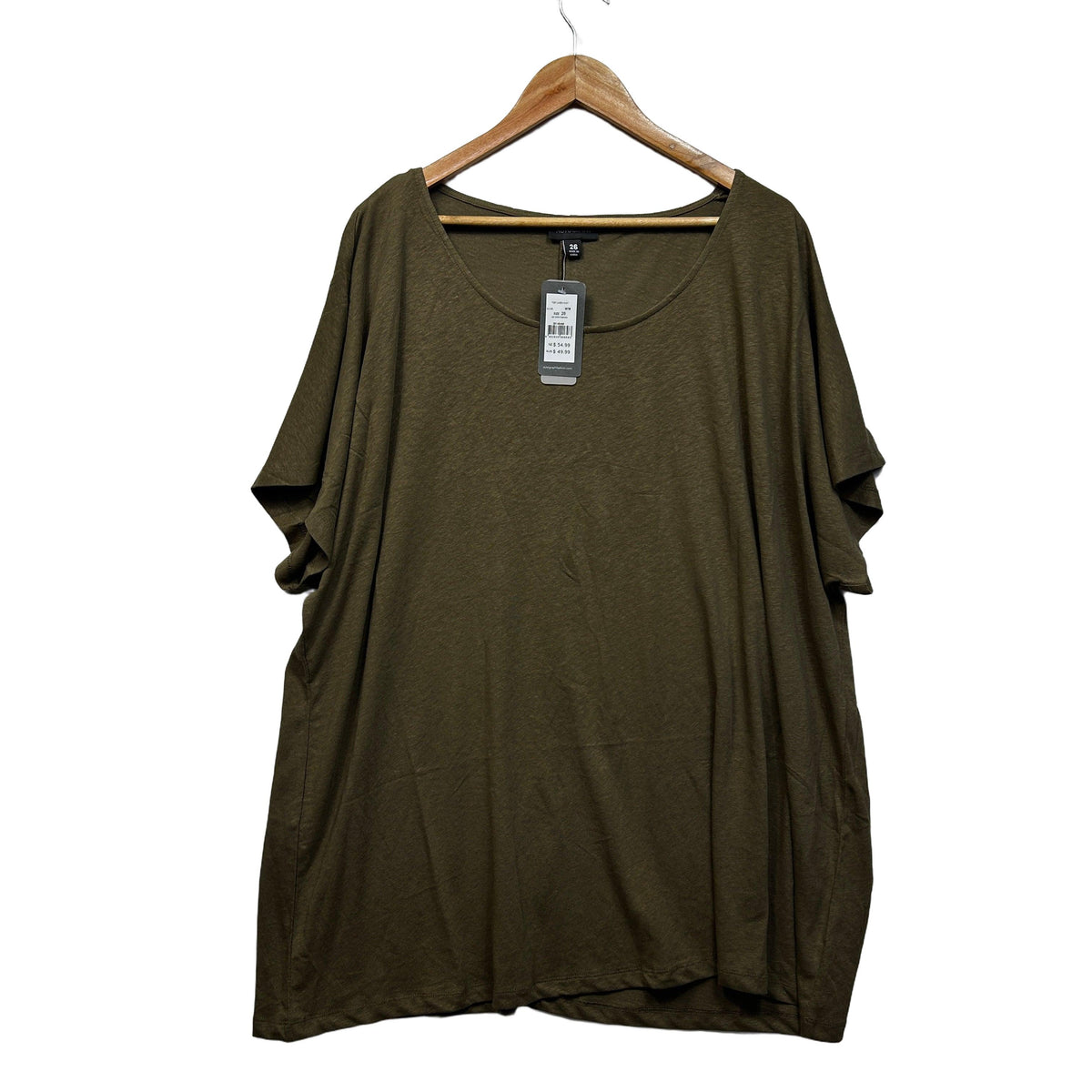 Autograph Olive Plus Size Linen Top - Size 26