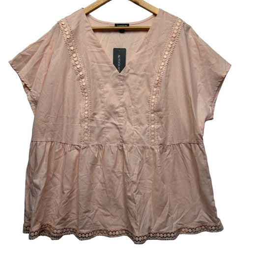 Autograph Pink Lace Trim Top - Size 20