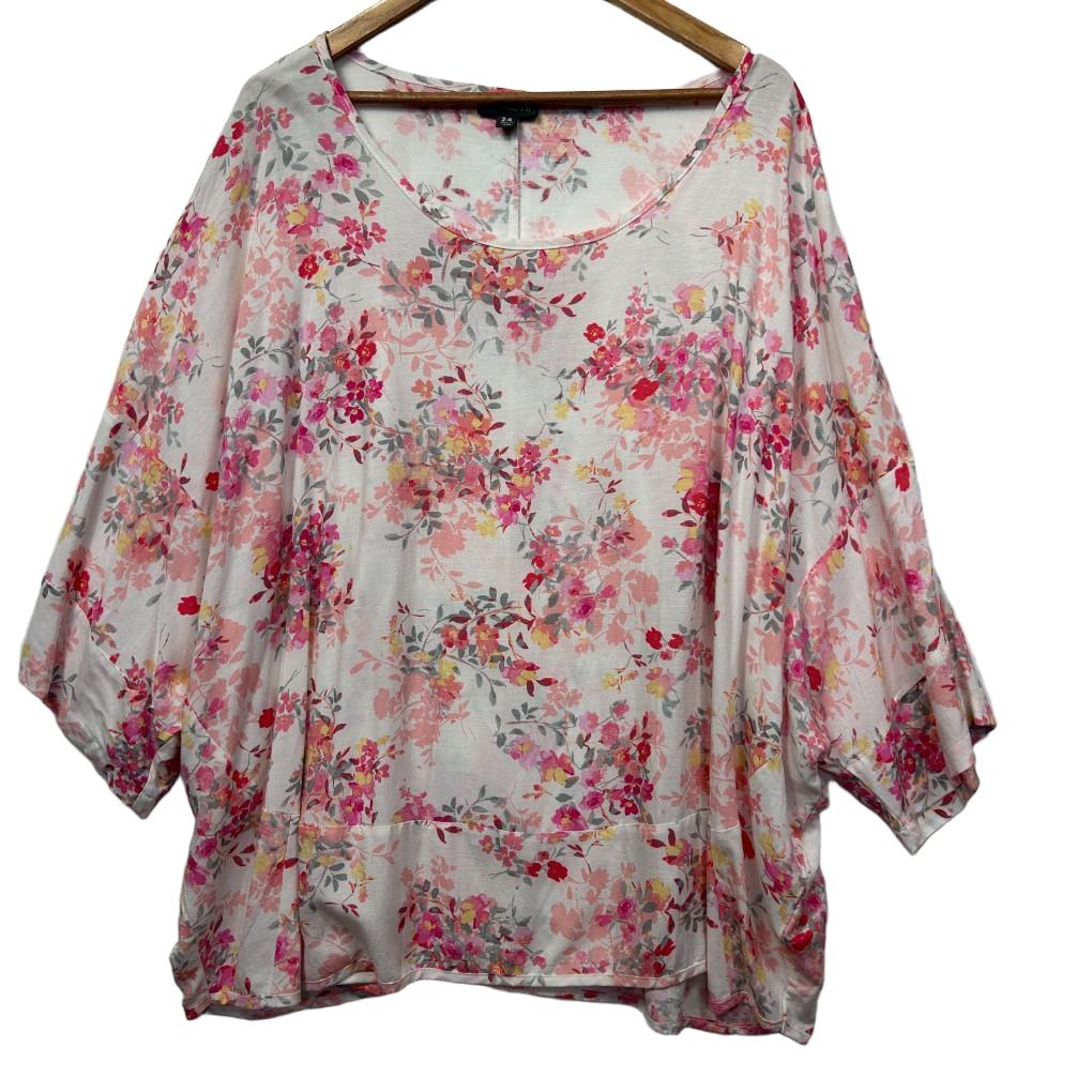 Autograph Pink Linen Top - Size 24