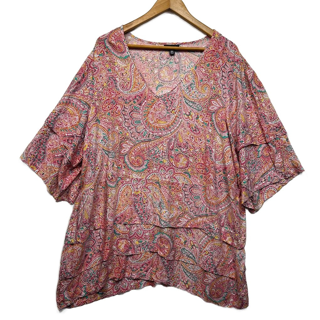 Autograph Pink Paisley Top - Size 22