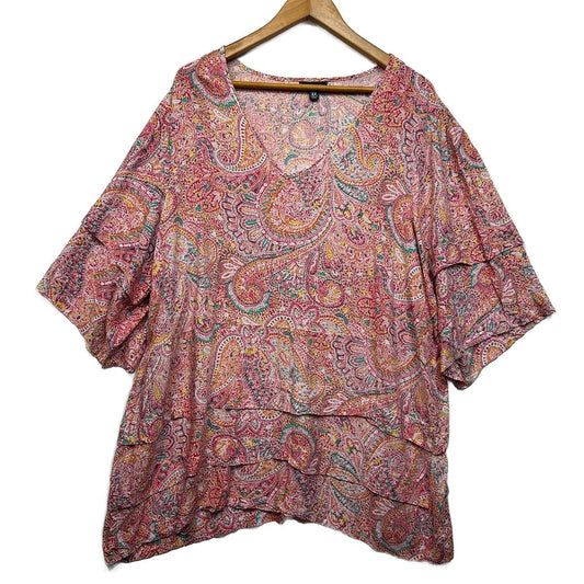 Autograph Pink Paisley Top - Size 22