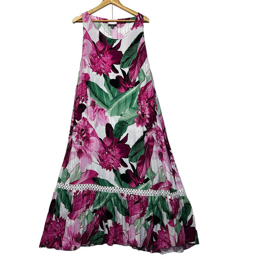 Autograph Pink Plus Size Sleeveless Floral Maxi Dress - Size 26