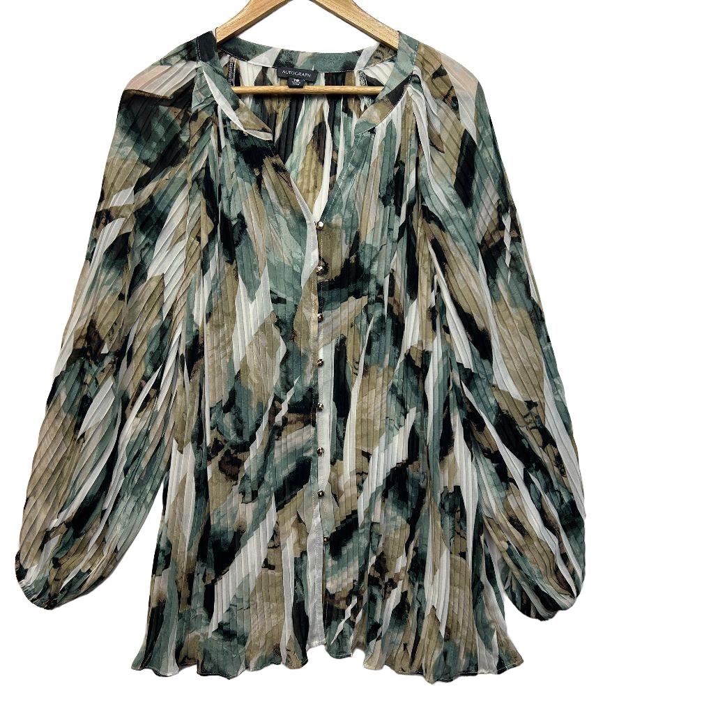 Autograph Pleated Sheer Top - Size 18