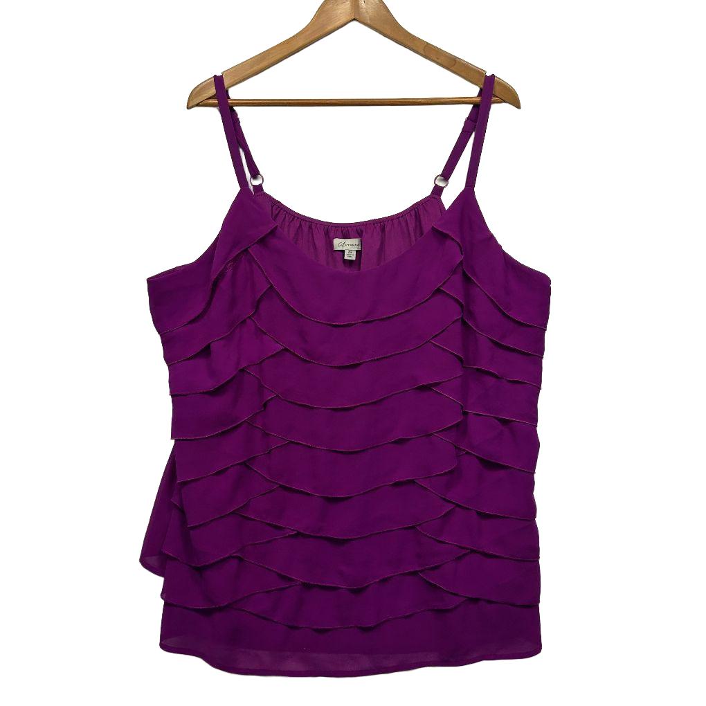 Autograph Purple Ruffle Cami - Size 22