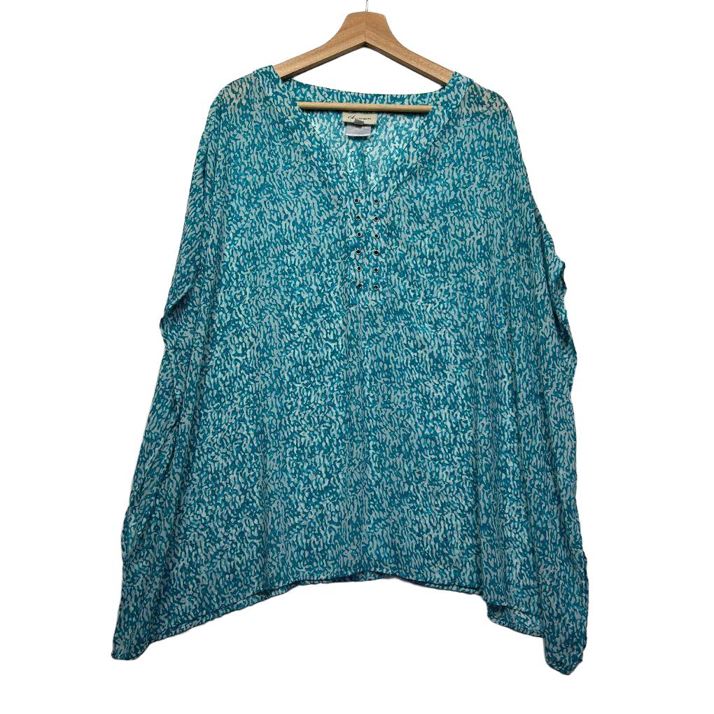 Autograph Teal Print Top - Size 16