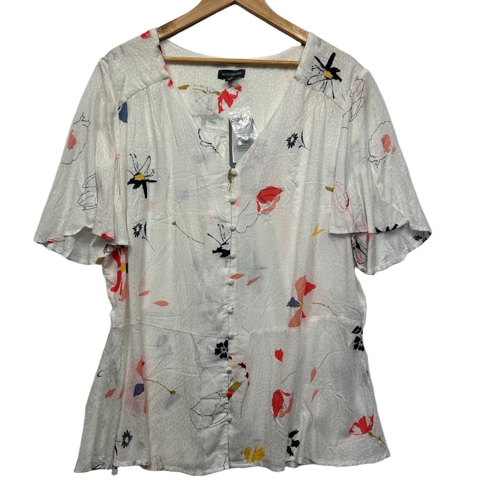 Autograph White Floral Top - Size 20